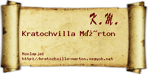 Kratochvilla Márton névjegykártya